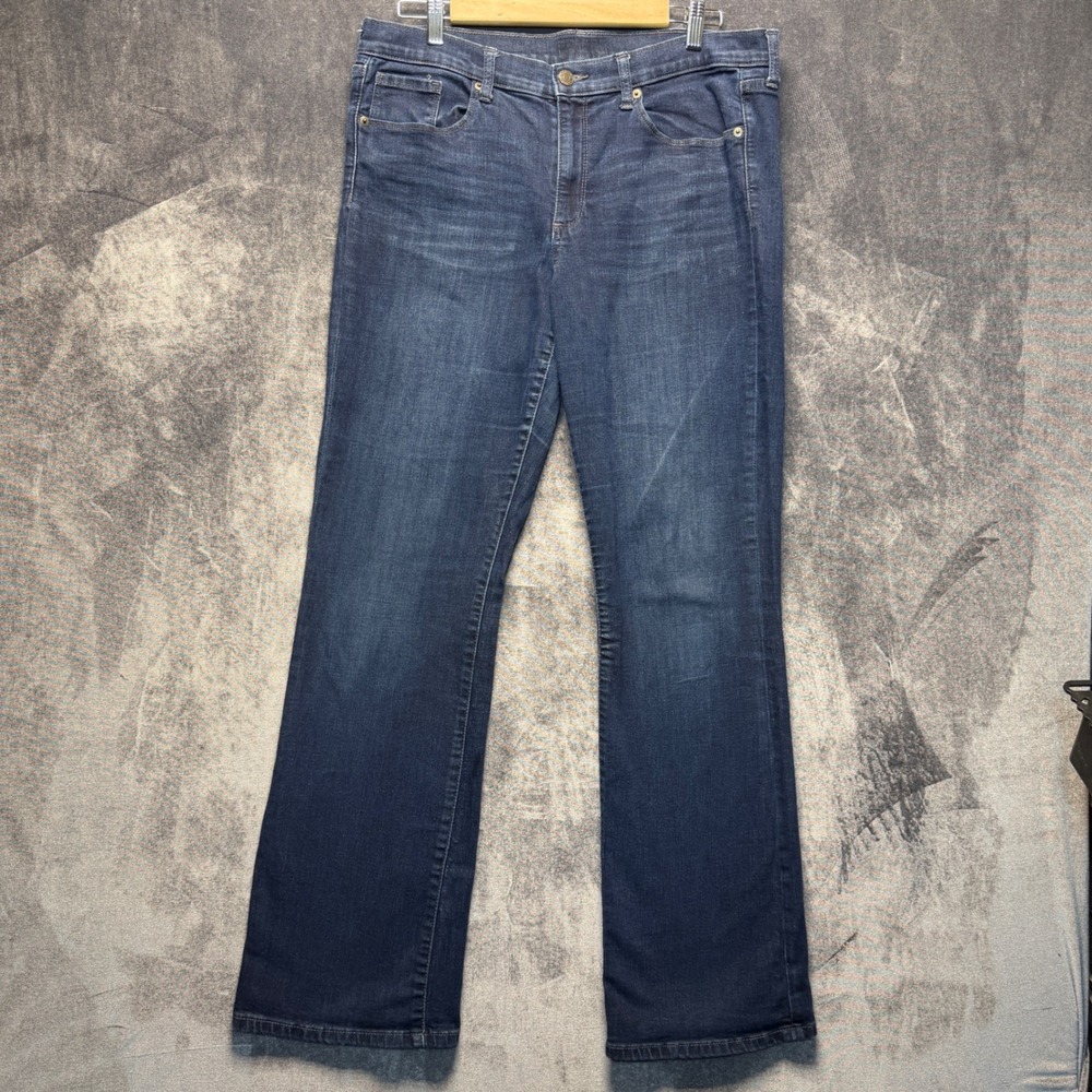 Banana Republic Jeans Womens 32/14R Blue Cotton Blend Bootcut Regular Dark Wash